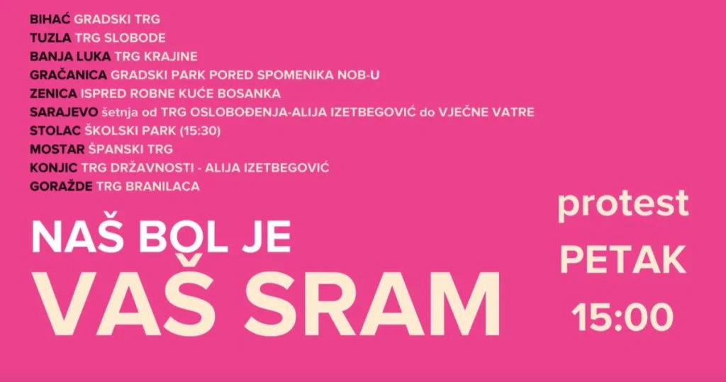 Zaustavimo femicid! Mi, žene BiH, organiziramo protest u petak 15.10. u svim gradovima BiH!