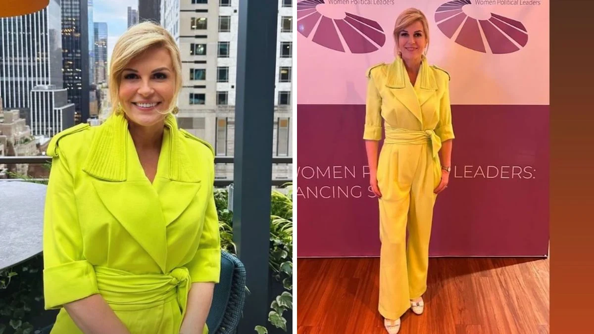Bivša predsjednica nikad nije bolje izgledala, liniju istaknula žutim kombinezonom!