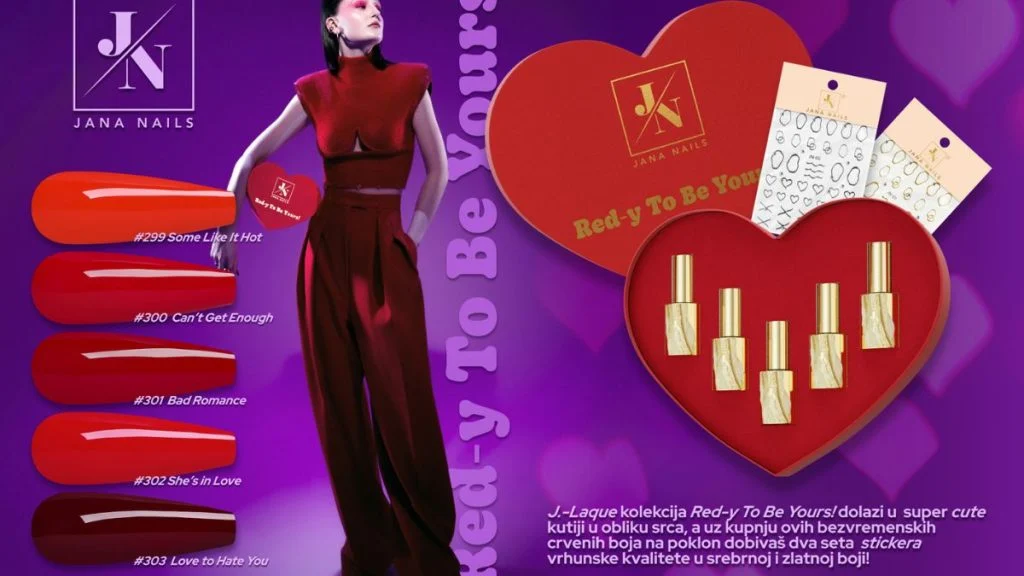 nokti za valentinovo
